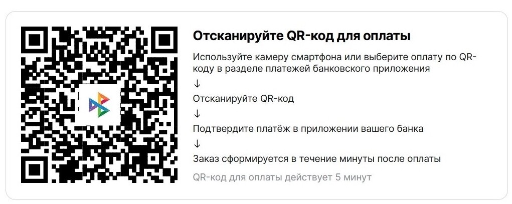 QR-код для оплаты на АлиЭкспресс через СБП